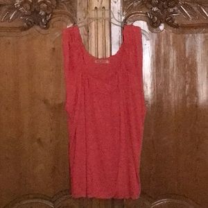 My Tribe Sleeveless Embroidered Orange Top